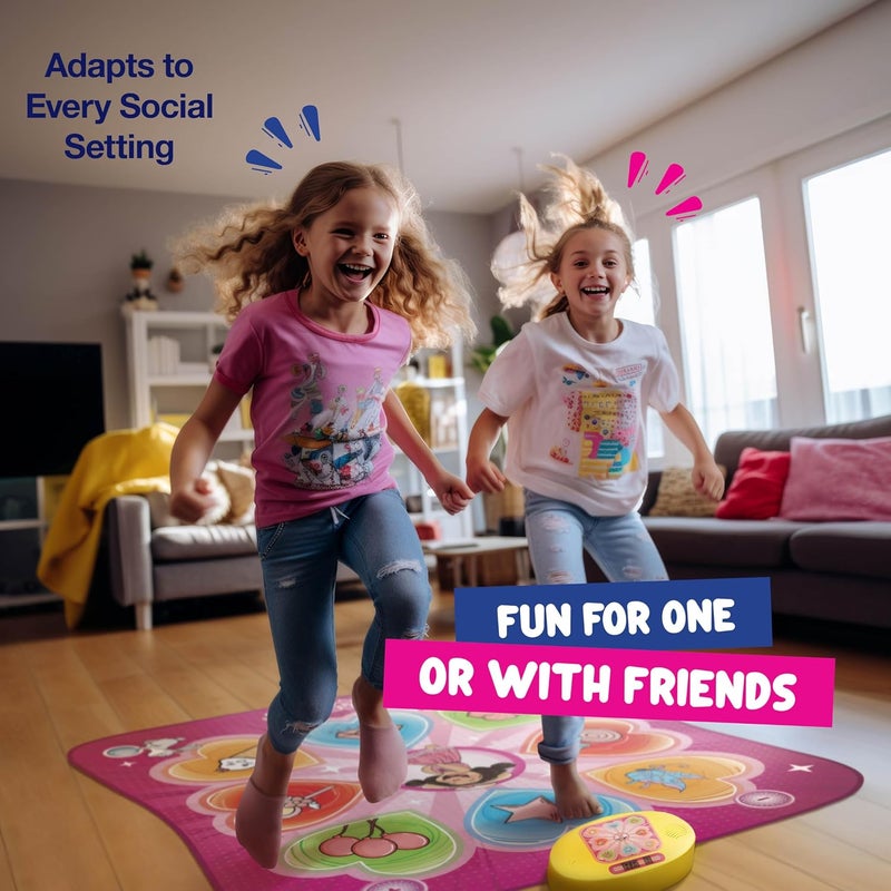 Play22 Dance Mat for Kids - Best Birthday Gifts for Girls & Boys Electronic Dance Game Toy for Kids, Adjustable Volume, 5 Levels - Dance Pad with LED Lights & Built-in Music for Ages 3-12 Years Old - Image 4